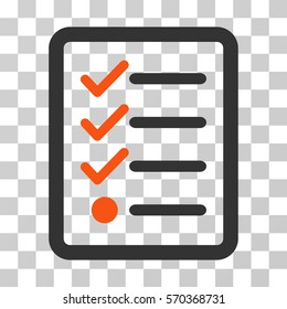 Checklist icon. Vector illustration style is flat iconic bicolor symbol, orange and gray colors, transparent background. Designed for web and software interfaces.