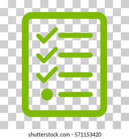 Checklist icon. Vector illustration style is flat iconic symbol, eco green color, transparent background. Designed for web and software interfaces.