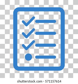 Checklist icon. Vector illustration style is flat iconic symbol, cobalt color, transparent background. Designed for web and software interfaces.