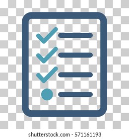 Checklist icon. Vector illustration style is flat iconic bicolor symbol, cyan and blue colors, transparent background. Designed for web and software interfaces.