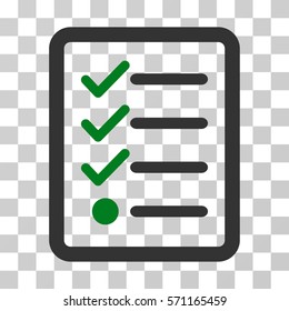 Checklist icon. Vector illustration style is flat iconic bicolor symbol, green and gray colors, transparent background. Designed for web and software interfaces.