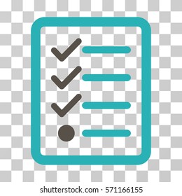 Checklist icon. Vector illustration style is flat iconic bicolor symbol, grey and cyan colors, transparent background. Designed for web and software interfaces.