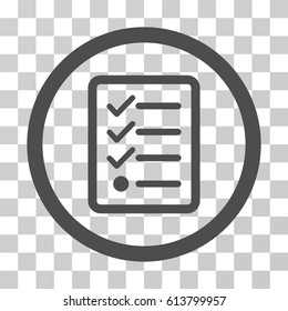 Checklist icon. Vector illustration style is flat iconic symbol, gray color, transparent background. Designed for web and software interfaces.