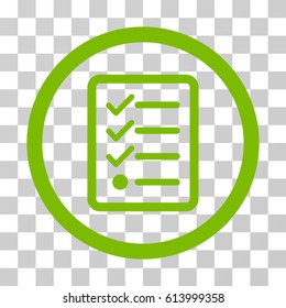 Checklist icon. Vector illustration style is flat iconic symbol, eco green color, transparent background. Designed for web and software interfaces.