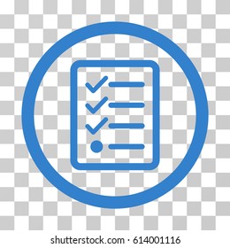 Checklist icon. Vector illustration style is flat iconic symbol, cobalt color, transparent background. Designed for web and software interfaces.