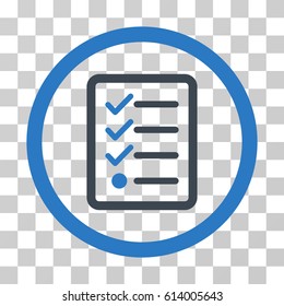 Checklist icon. Vector illustration style is flat iconic bicolor symbol, smooth blue colors, transparent background. Designed for web and software interfaces.