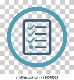 Checklist icon. Vector illustration style is flat iconic bicolor symbol, cyan and blue colors, transparent background. Designed for web and software interfaces.