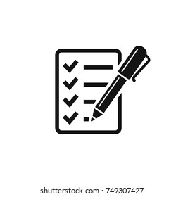 Checkliste-Symbol. Symbol für einzelne Vektorgrafik-Checkliste.