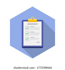 Checklist icon vector isolated. Flat style vector illustration.