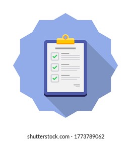 Checklist icon vector isolated. Flat style vector illustration.