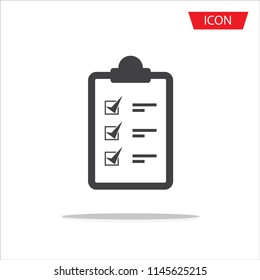 checklist icon vector isolated on white background.