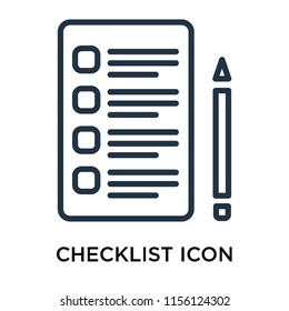 Checklist icon vector isolated on white background, Checklist transparent sign , line symbol or linear element design in outline style