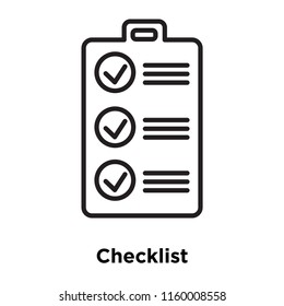 Checklist icon vector isolated on white background, Checklist transparent sign , sign and symbols in thin linear outline style