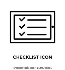 Checklist icon vector isolated on white background, Checklist transparent sign , line or linear sign, element design in outline style