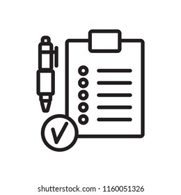Checklist icon vector isolated on white background, Checklist transparent sign