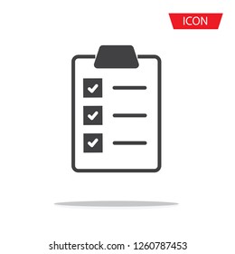 checklist icon vector isolated on white background.