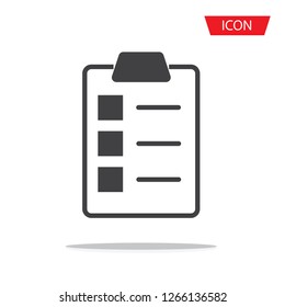 checklist icon vector isolated on white background.