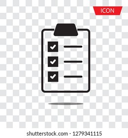 checklist icon vector isolated on white background.