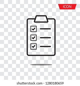 checklist icon vector isolated on white background.
