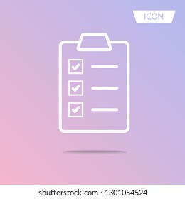 checklist icon vector isolated on white background.