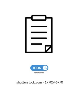 Vector de icono de lista de verificación aislado en fondo blanco.