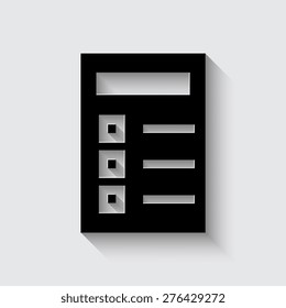 checklist icon - vector on a grey background