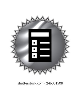 checklist icon - vector on round sticker