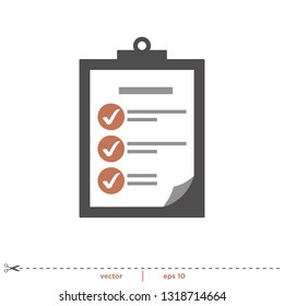 Checklist Icon vector Questionnaire symbol logo template