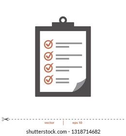 Checklist Icon vector Questionnaire symbol logo template