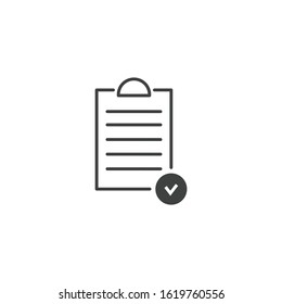 checklist Icon vector sign isolated for graphic and web design. Clipboard symbol template color editable on white background.