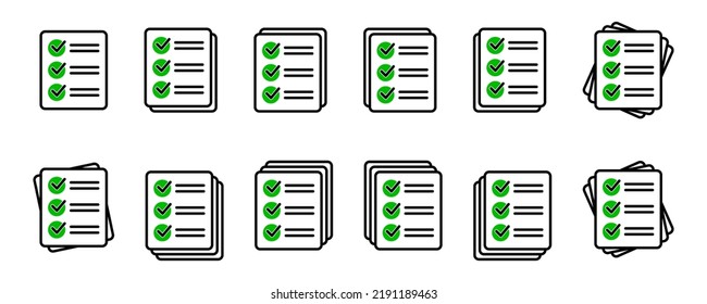 Checkliste Symbol für Web mit grünen Kontrollkästchen einzeln auf weißem Hintergrund.