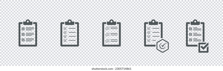 Icono de lista de verificación.Icono de línea plana de lista de verificación. Icono de línea de portapapeles moderno aislado en fondo blanco y transparente.Símbolo de signo de lista de comprobación para diseño de sitio web y aplicación.Ilustración vectorial.