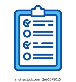 Checklist Icons In Blue Style, Vector Illustration