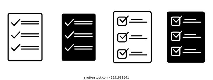 Checklist Icons, contract Icons, Checklist sign symbol for web site and app design. EPS 10