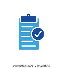 Checklist icons or logo illustration blue color glyph style