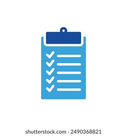 Checklist icons or logo illustration blue color glyph style