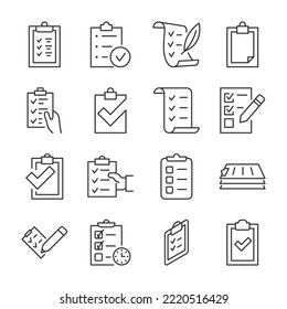 Markierungssymbole eingestellt. Zwischenablage, Liste und Kontrollkästchen, Sammlung linearer Symbole. Aufgabenliste. Linie mit bearbeitbarem Hub