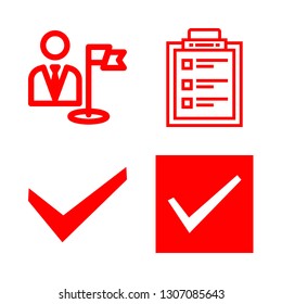 checklist icons set with goal, checkbox and checkbox mark vector set