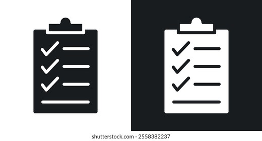 Checklist icons in solid black and white colors