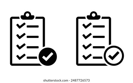 Checklisten-Symbole. Trendy Checkliste Grafik Vektorgrafik Symbol