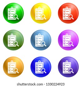 Checklist icons vector 9 color set isolated on white background for any web design 