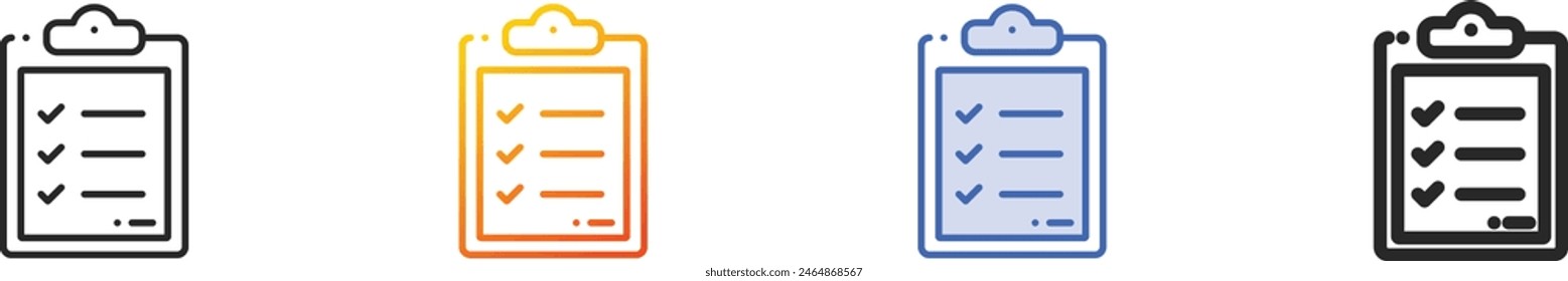 checklist icon.Thin Linear, Gradient, Blue Stroke and bold Style Design Isolated On White Background