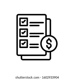 Checklist Illustration Icon. vector outline symbol.