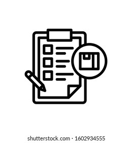 Checklist Illustration Icon. vector outline symbol.