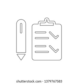checklist interface outline icon. Signs and symbols can be used for web, logo, mobile app, UI, UX