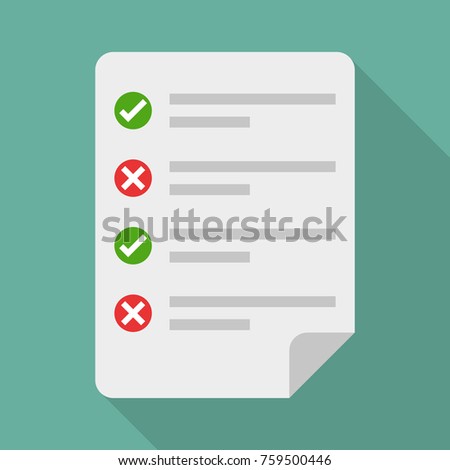 Checklist isolated. Vector illustration. Checklist clipboard in flat design