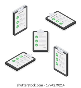 Checklist Isometric & Flat - Shadow icon vector. Flat style vector illustration.