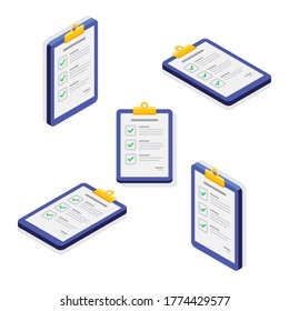 Checklist Isometric & Flat - Shadow icon vector. Flat style vector illustration.