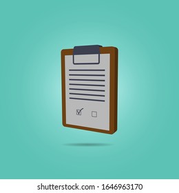Checklist isometric icon. Simple color vector of science icons for ui and ux, website or mobile application