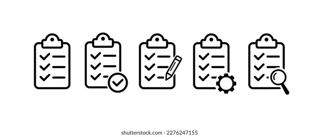 Checklist. line icon, black, checklists miscellaneous icons. Vector icons.